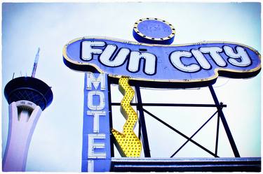 Vintage-Style 'Fun City' Vegas Motel and Stratosphere thumb
