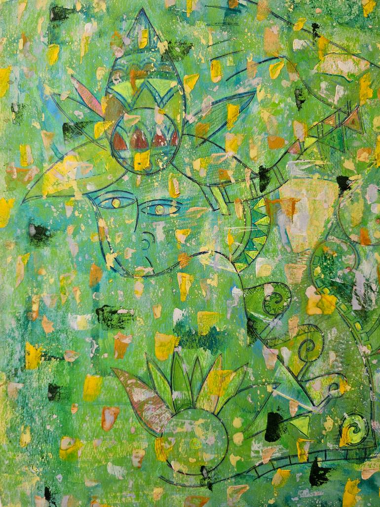 Original Cubism People Painting by Van Hovak