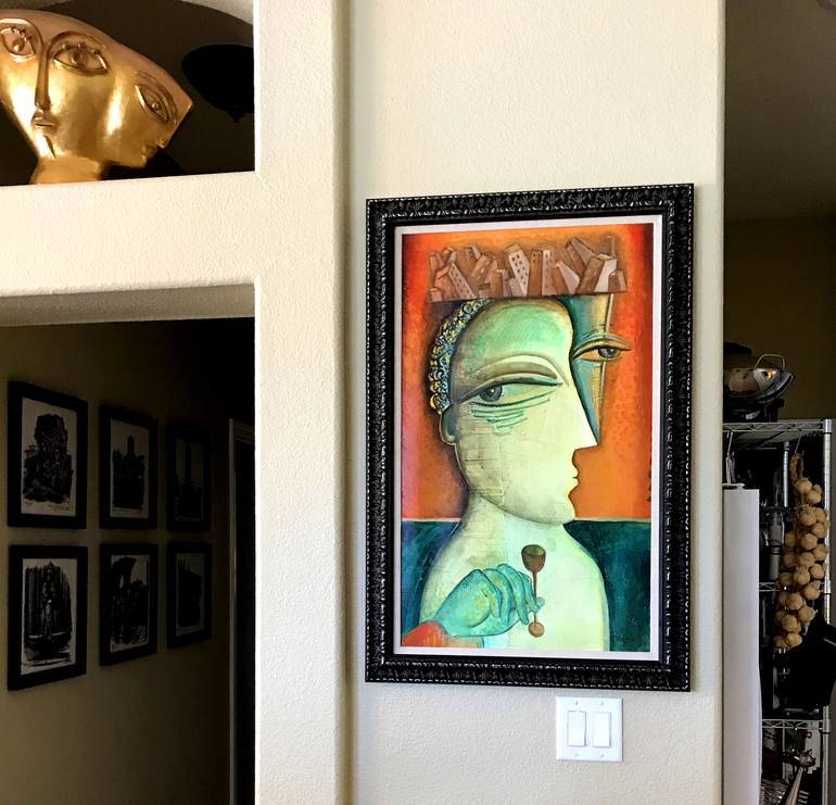 Original Cubism People Painting by Van Hovak