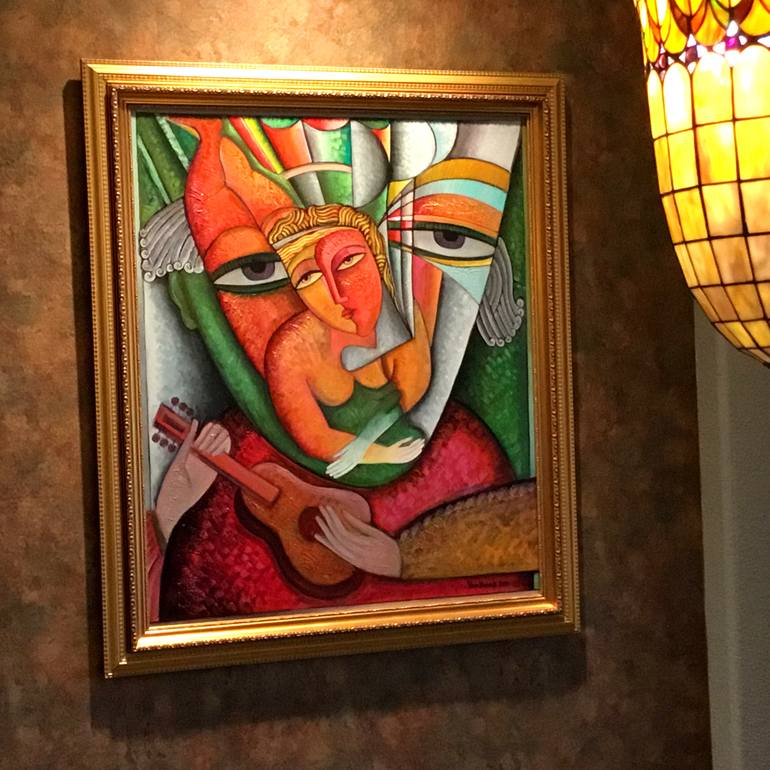 Original Cubism People Mixed Media by Van Hovak