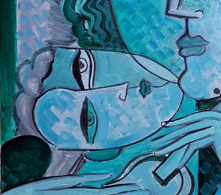 Original Cubism People Painting by Van Hovak
