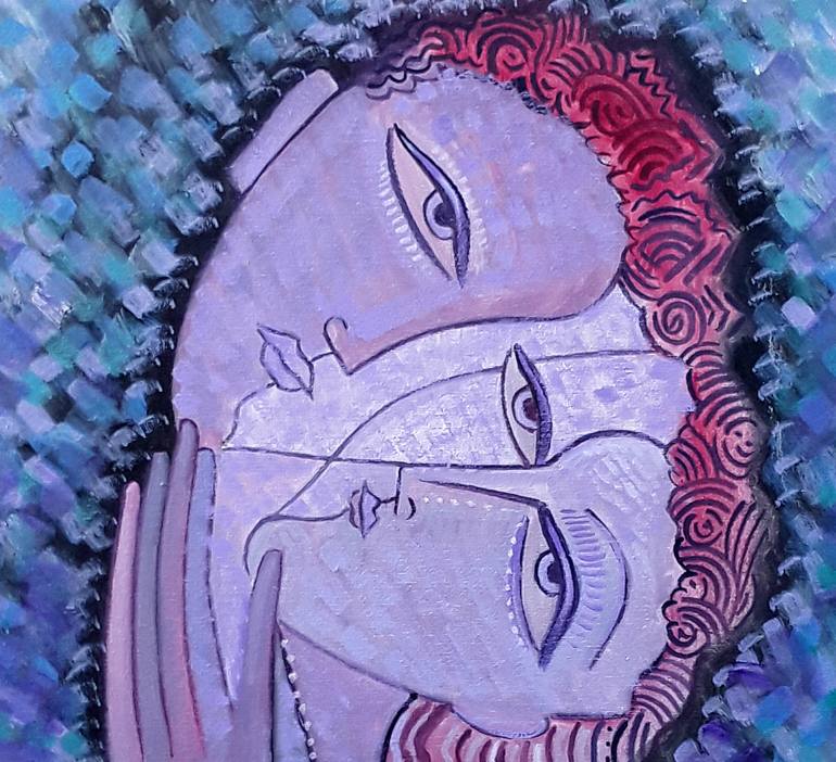 Original Cubism People Painting by Van Hovak