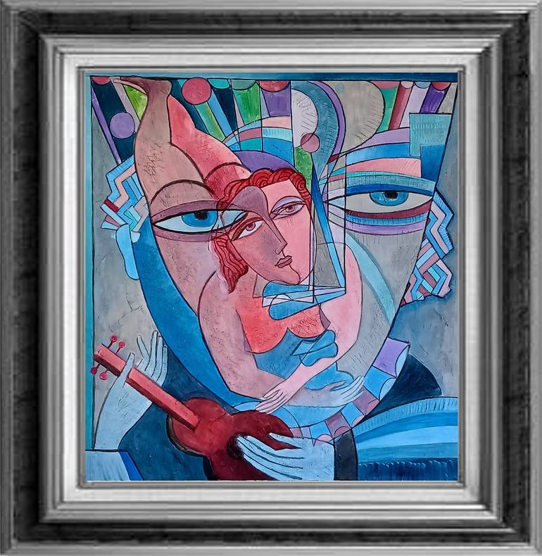 Original Cubism People Painting by Van Hovak