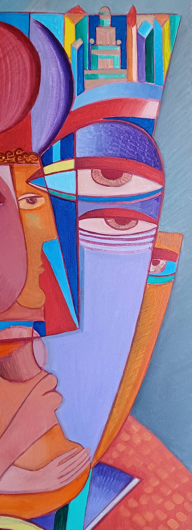 Original Expressionism People Painting by Van Hovak
