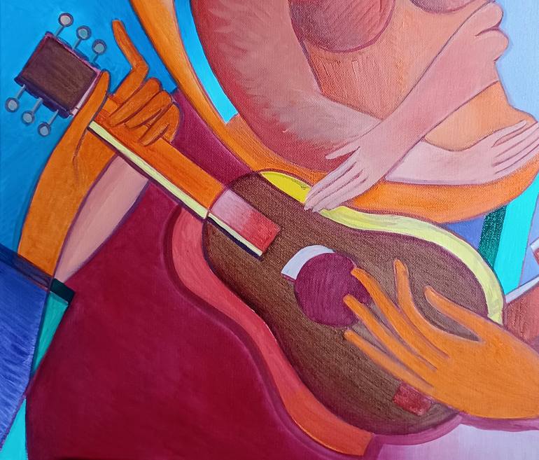 Original Expressionism People Painting by Van Hovak