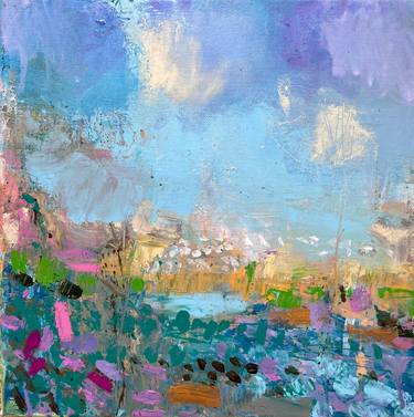 Original Abstract Beach Painting by Sandy Dooley
