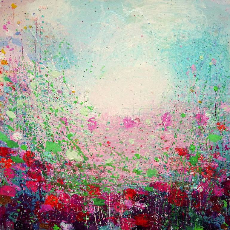 Pink Field Painting by Sandy Dooley | Saatchi Art