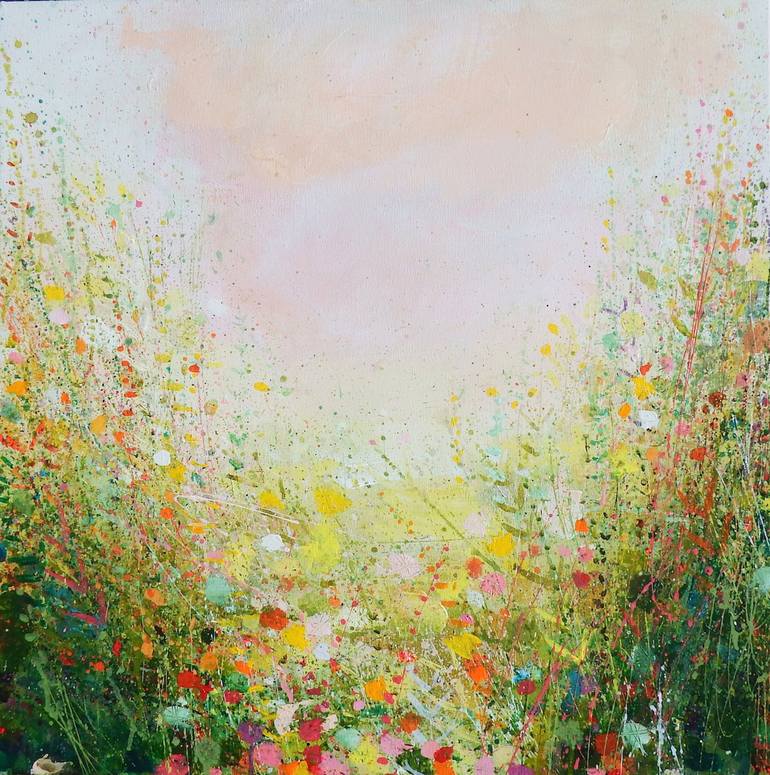 Spring Pinks And Moss Green (sold) Painting by Sandy Dooley | Saatchi Art