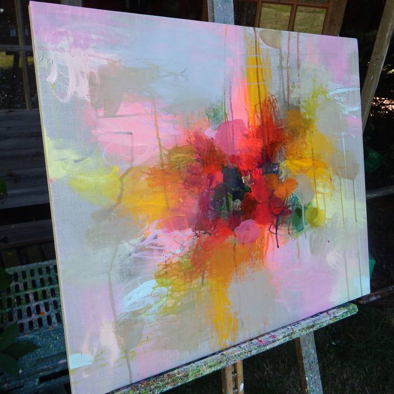 Original Abstract Floral Painting by Sandy Dooley