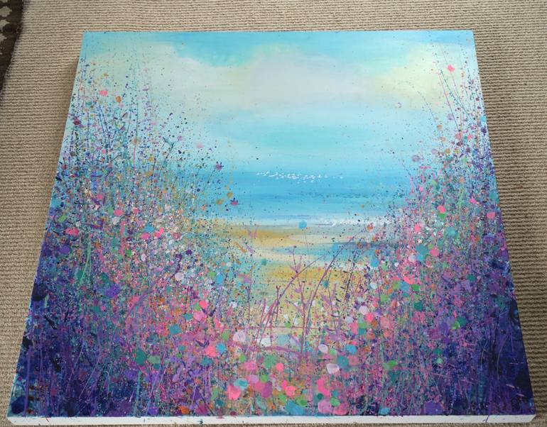Original Abstract Beach Painting by Sandy Dooley