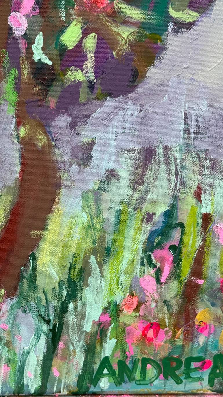 Original Abstract Expressionism Floral Mixed Media by Andrea Doering