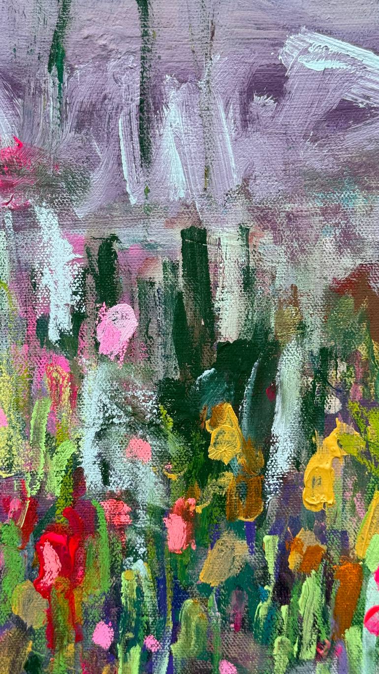 Original Abstract Expressionism Floral Mixed Media by Andrea Doering