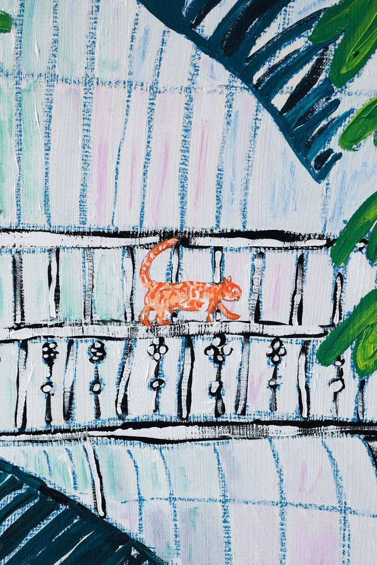 Original Contemporary Cats Painting by Lara Meintjes