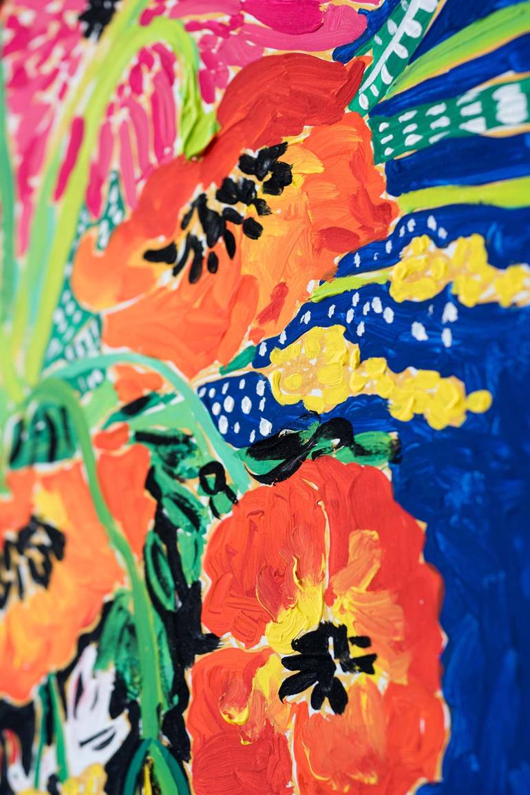 Original Fauvism Floral Painting by Lara Meintjes