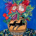 Protea Bouquet in Grecian Urn Commission by Lara Meintjes