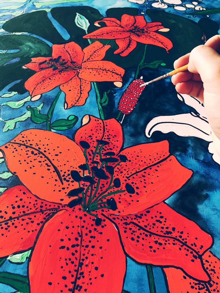 Original Expressionism Floral Painting by Lara Meintjes