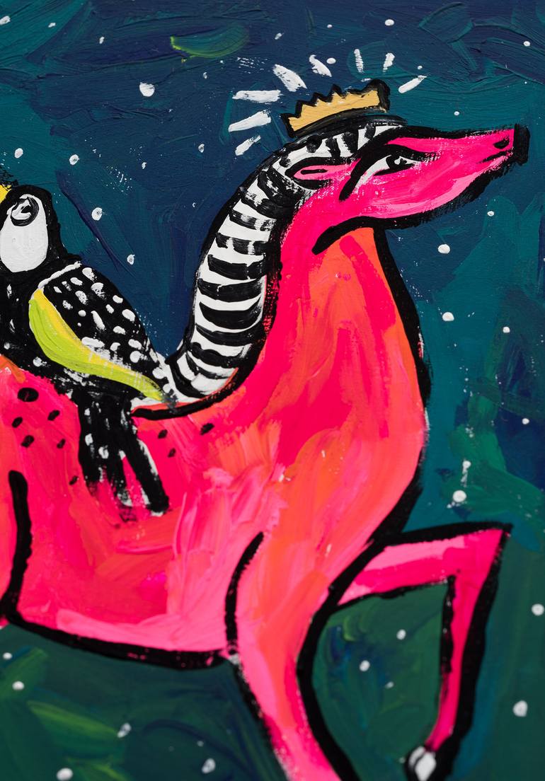 Original Folk Animal Painting by Lara Meintjes