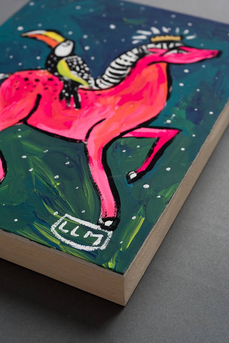 Original Folk Animal Painting by Lara Meintjes