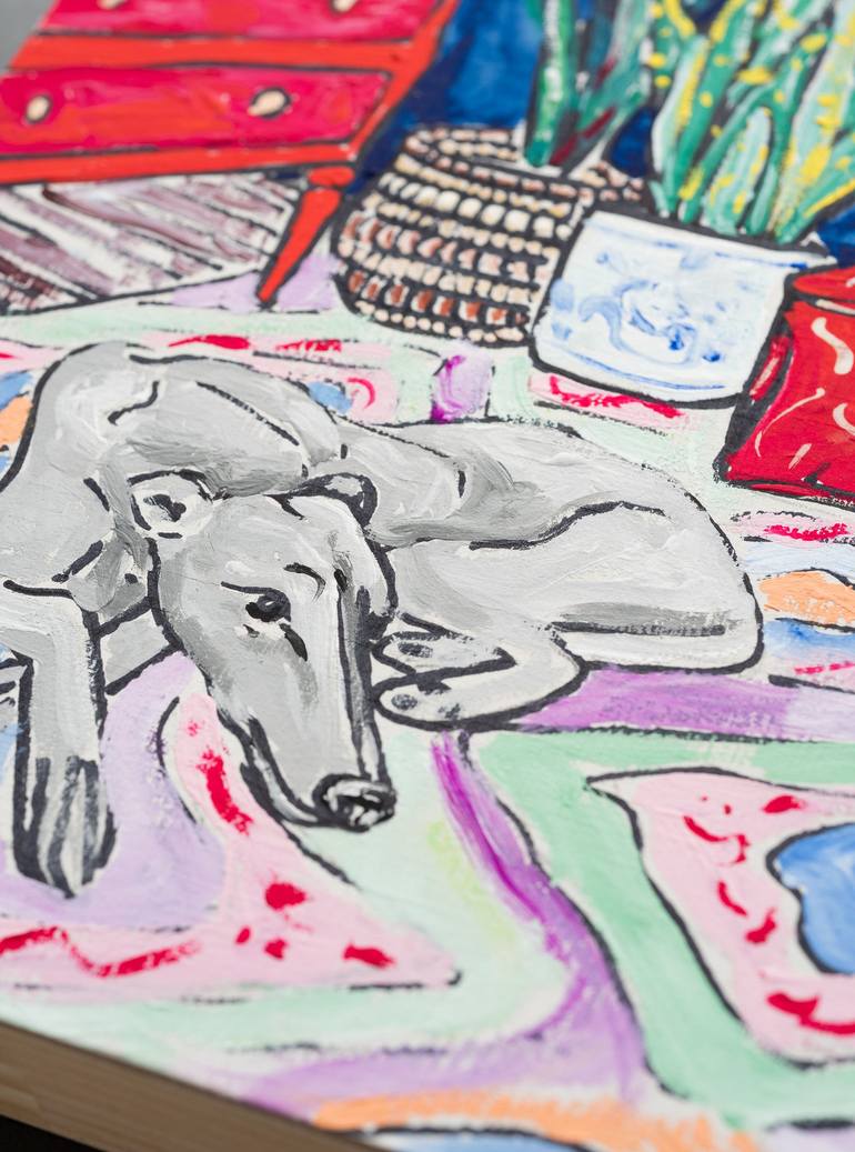 Original Fine Art Dogs Painting by Lara Meintjes