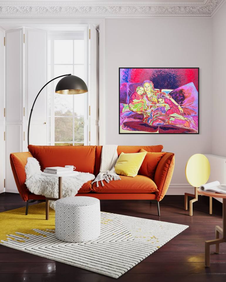 Original Contemporary Family Painting by Helga Renders