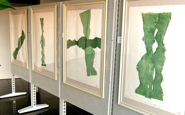 Original Abstract Expressionism People Printmaking by Samuel Buttner