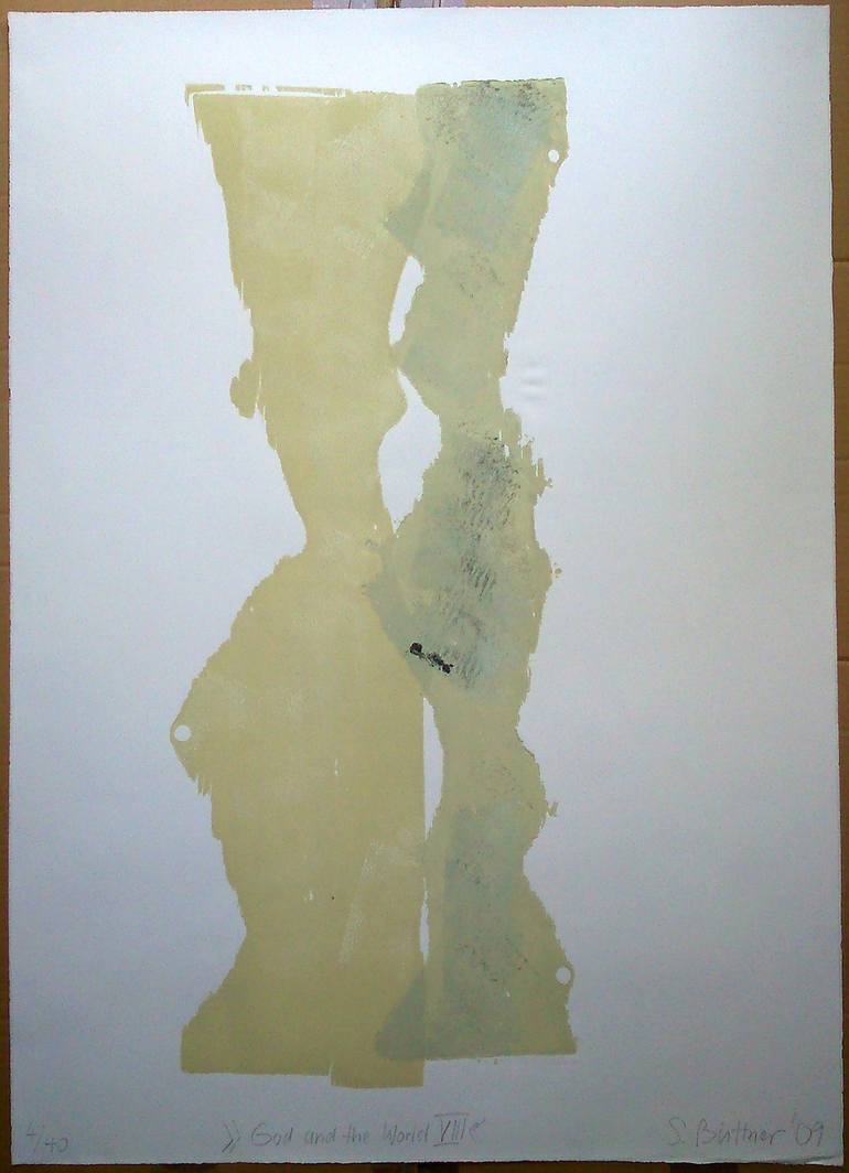 Original Abstract Expressionism People Printmaking by Samuel Buttner
