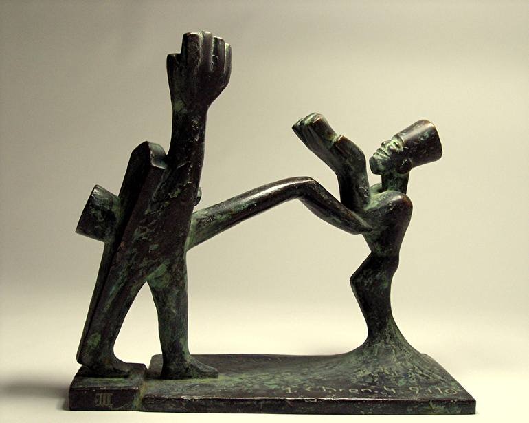Original Expressionism People Sculpture by Samuel Buttner