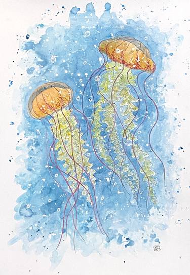 Jellyfish Acrylic Painting thumb