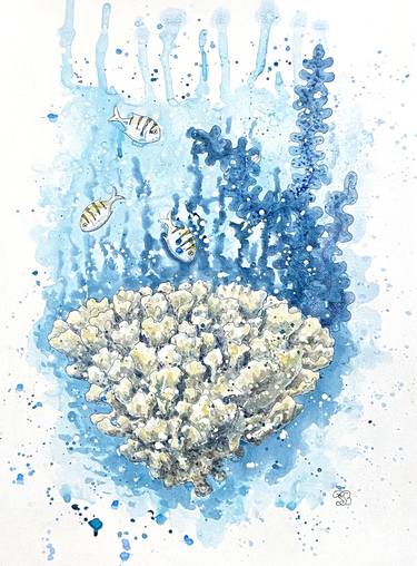 White Coral Acrylic Painting thumb