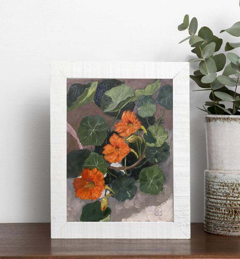 Nasturtium Flowers Oil Painting Painting by Tatyana Bondareva | Saatchi Art