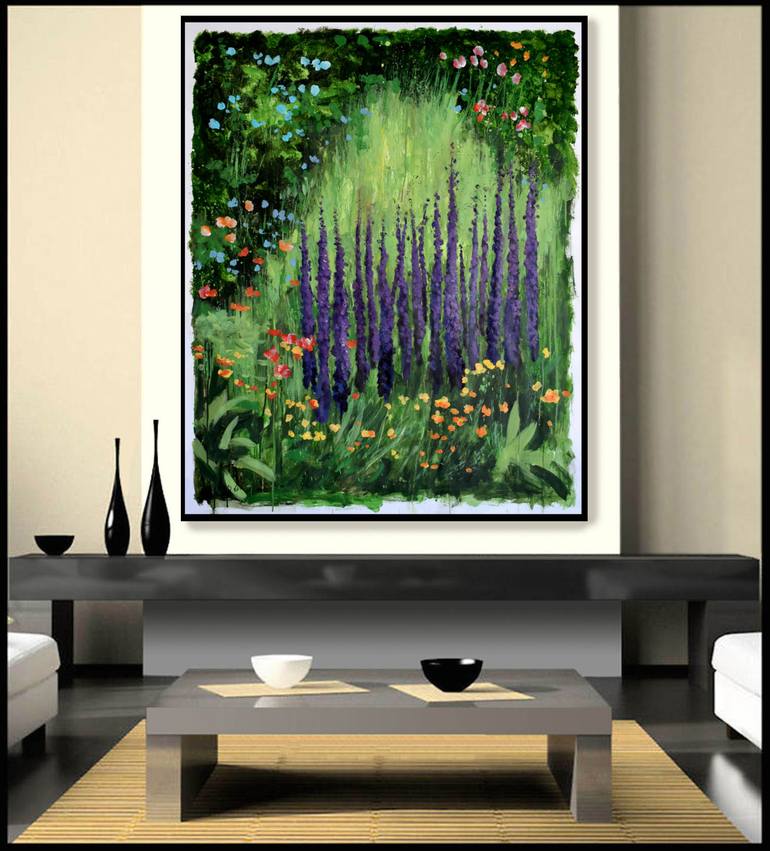 Original Impressionism Garden Painting by Geoff Greene