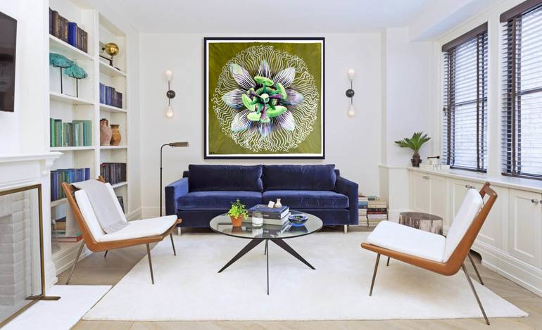 Original Art Deco Floral Painting by Geoff Greene