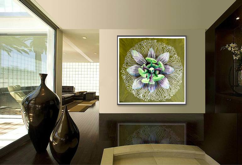 Original Art Deco Floral Painting by Geoff Greene