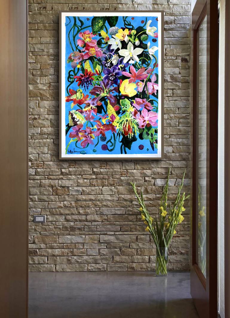 Original Impressionism Garden Painting by Geoff Greene