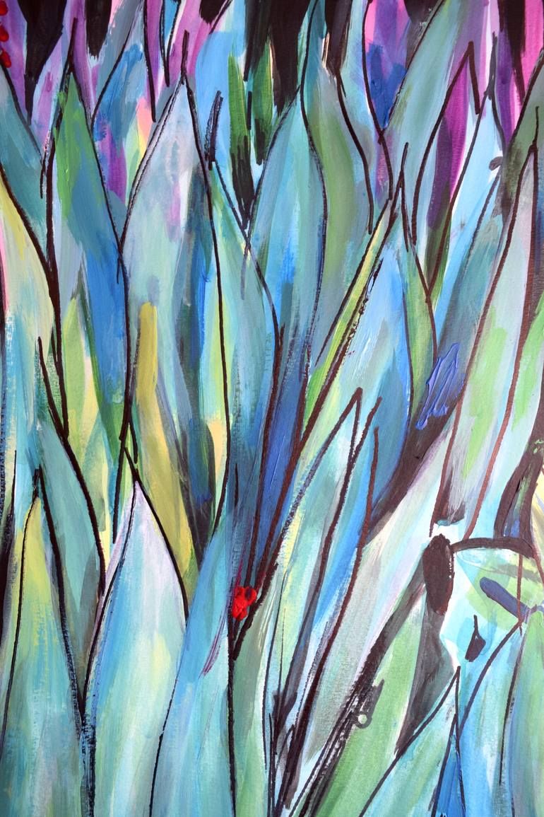 Original Abstract Botanic Painting by Geoff Greene