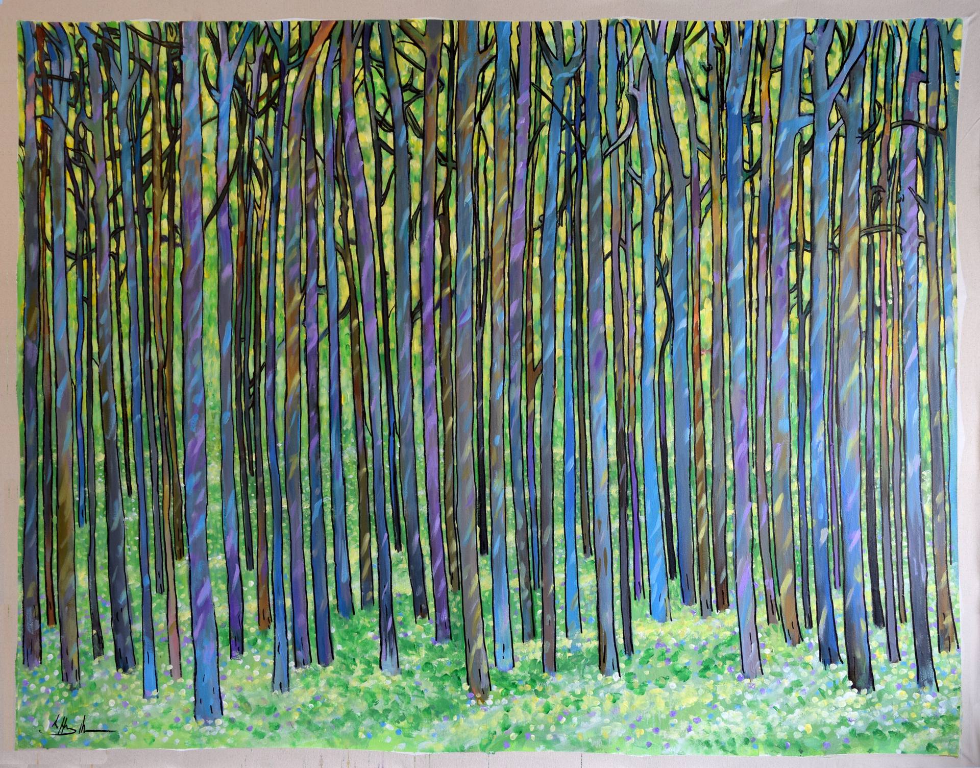 Large Peaceful Forest On Canvas Painting By Geoff Greene Saatchi Art