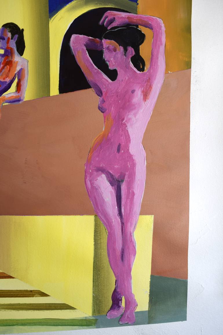 Original Illustration Women Painting by Geoff Greene