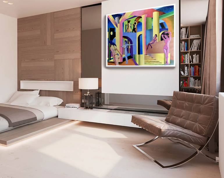 Original Illustration Women Painting by Geoff Greene