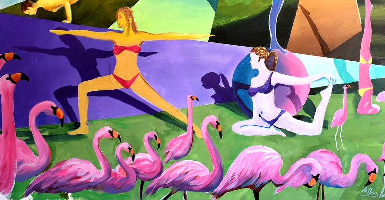 Original Art Deco Women Painting by Geoff Greene