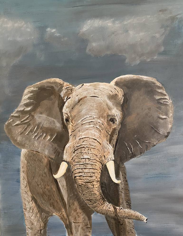 Elephant Art Canvas Painting - Elephant Painting for Sale