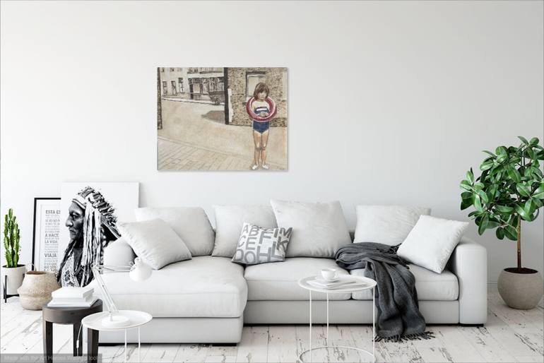 Original Realism People Painting by Debora Missoorten