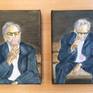 Unframed artworks.