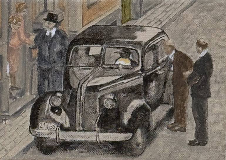 Original Realism People Painting by Debora Missoorten