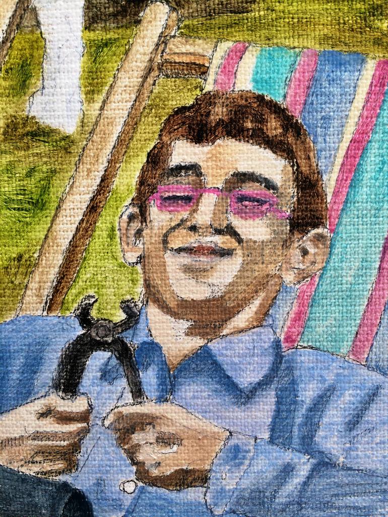 Original Realism People Painting by Debora Missoorten