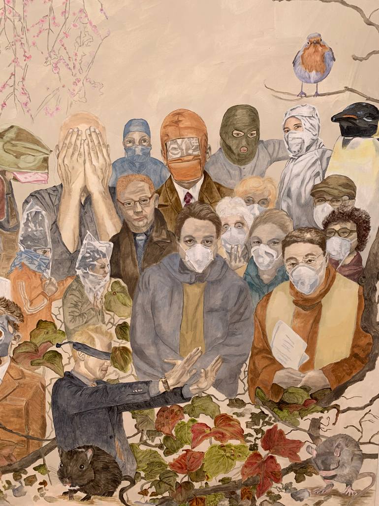 Original Conceptual People Painting by Debora Missoorten