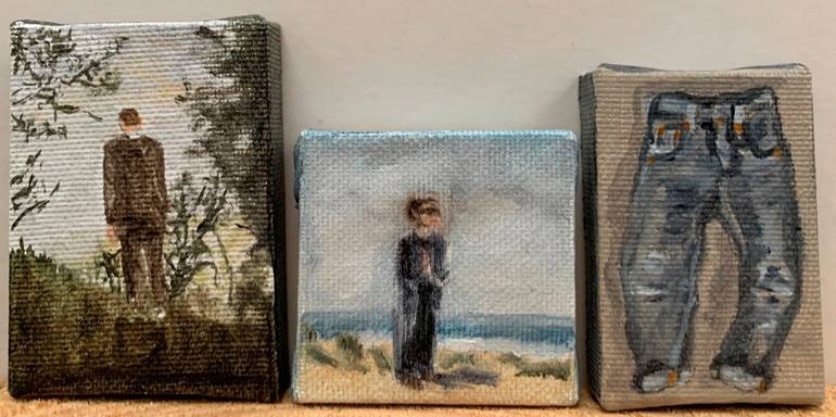 Original Realism Men Painting by Debora Missoorten