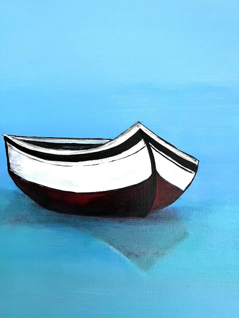Original Conceptual Boat Painting by Kathy Linden
