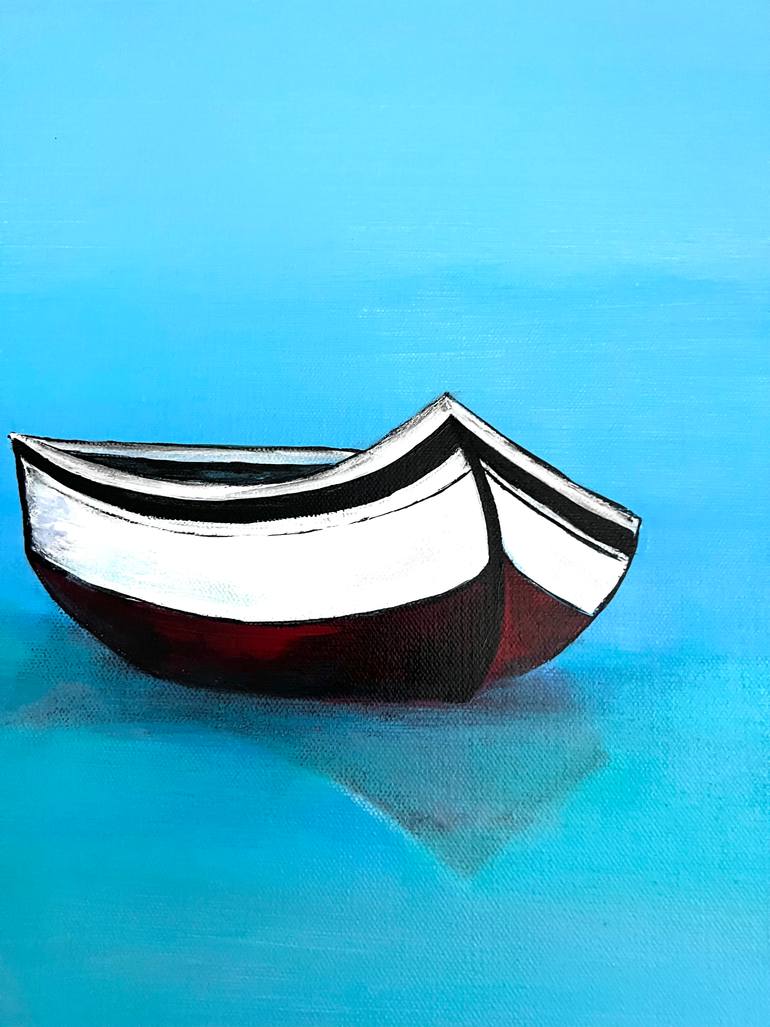 Original Conceptual Boat Painting by Kathy Linden