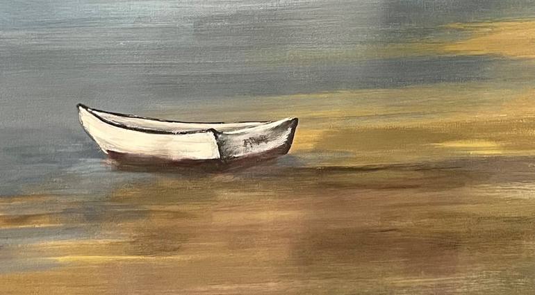 Original Boat Painting by Kathy Linden