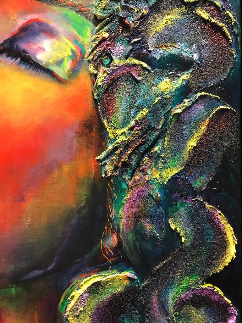 Original Abstract People Painting by Kathy Linden